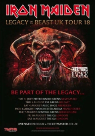 Iron Maiden - Legacy of Beast 2018 UK dates